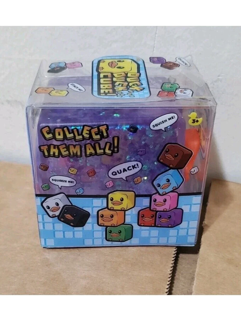 Duck Duck Cube Squishy Toy Viral Five Below Squishee Tiktok Soft Purple Stackab